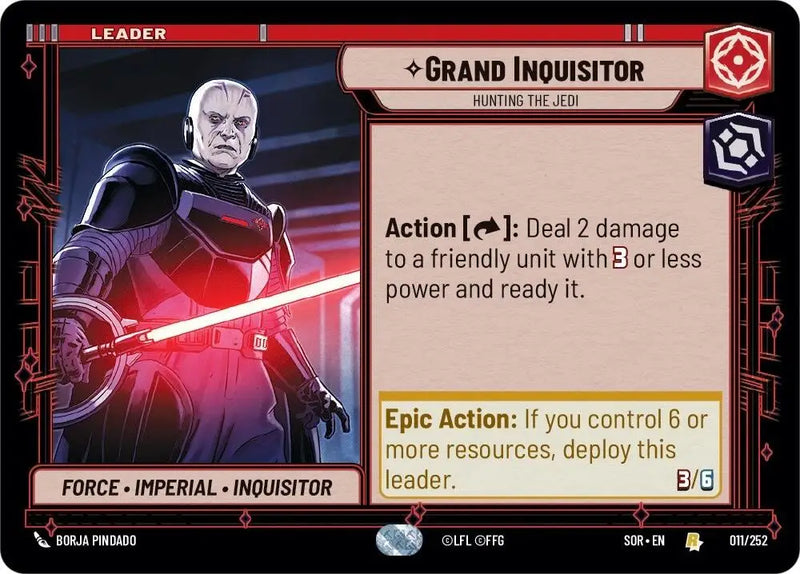 Grand Inquisitor - Hunting the Jedi (011/252) [Spark of Rebellion] - Star Wars: Unlimited Single
