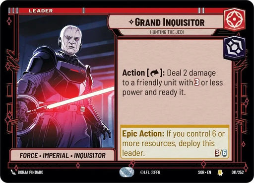 Grand Inquisitor - Hunting the Jedi (011/252) [Spark of Rebellion] - Star Wars: Unlimited Single