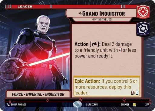 Grand Inquisitor - Hunting the Jedi (Hyperspace) (277) [Spark of Rebellion] - Star Wars: Unlimited Single