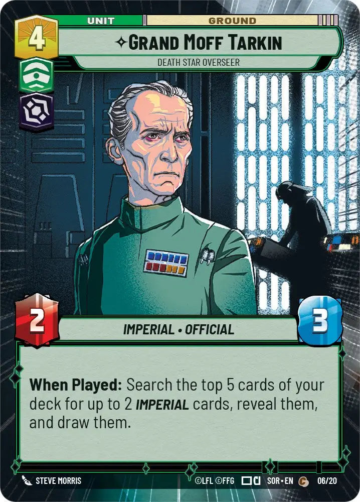 Grand Moff Tarkin - Death Star Overseer (Hyperspace) (6/20) [Spark of Rebellion: Weekly Play] - Star Wars: Unlimited