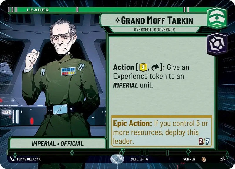 Grand Moff Tarkin - Oversector Governor (Hyperspace) (274) [Spark of Rebellion] - Star Wars: Unlimited Single