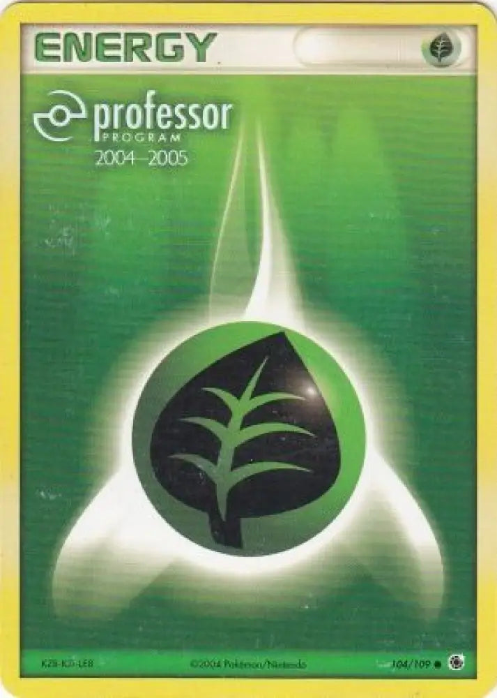 Grass Energy (104/109) (2004 2005) [Professor Program Promos] - Pokemon Single