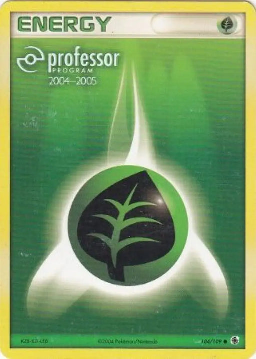 Grass Energy (104/109) (2004 2005) [Professor Program Promos] - Pokemon Single