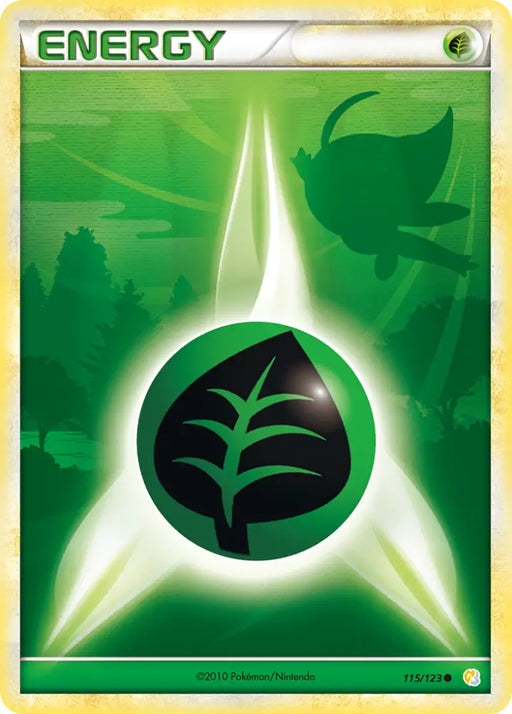Grass Energy (115/123) [HeartGold & SoulSilver: Base Set] - Pokemon Single