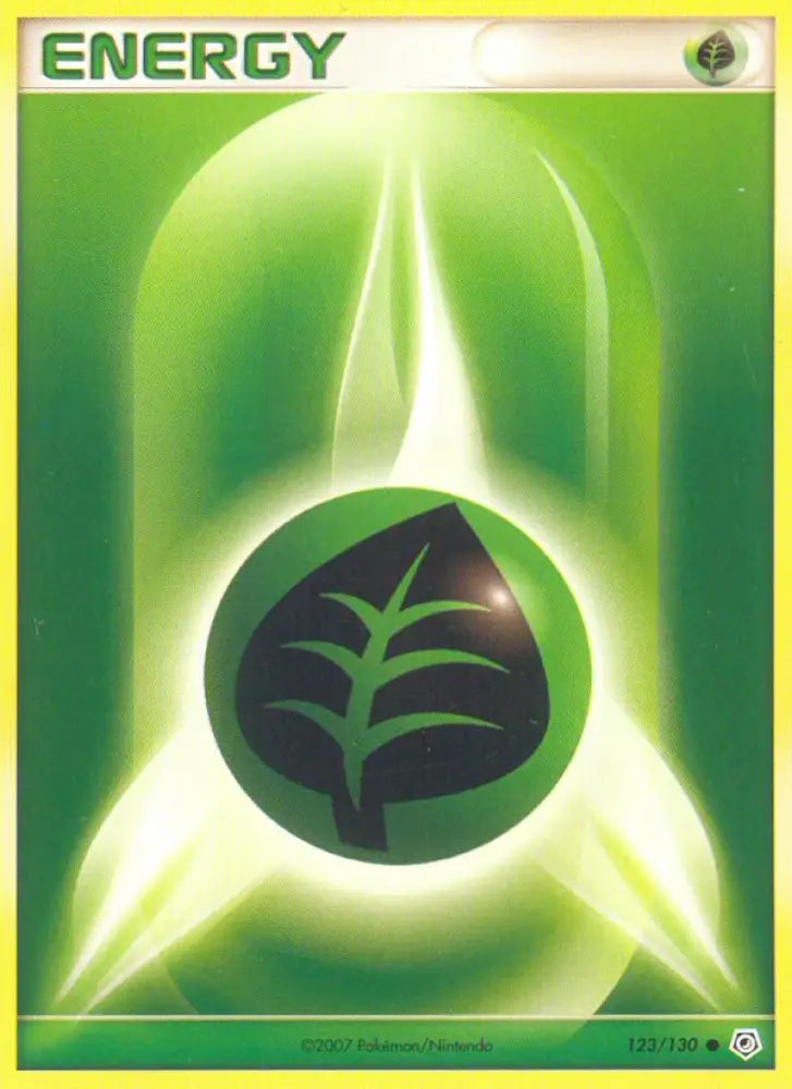 Grass Energy (123/130) [Diamond & Pearl: Base Set] - Pokemon Single