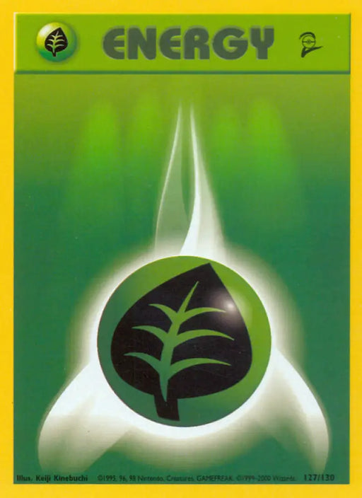 Grass Energy (127/130) [Base Set 2] - Pokemon Single