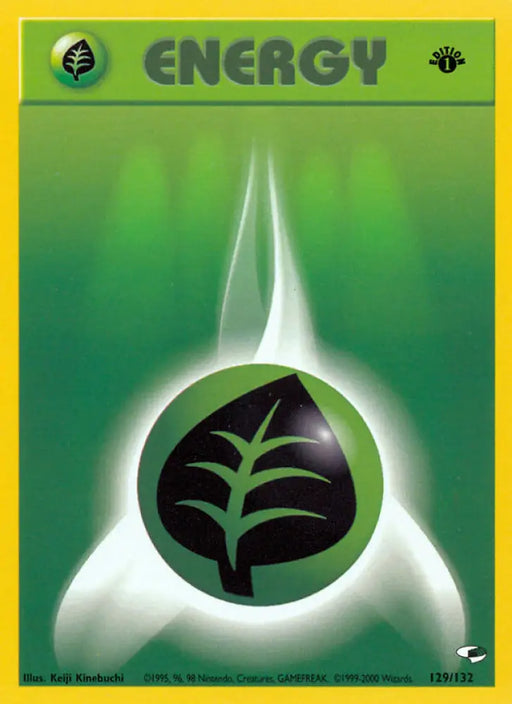 Grass Energy (129/132) [Gym Heroes 1st Edition] - Pokemon Single