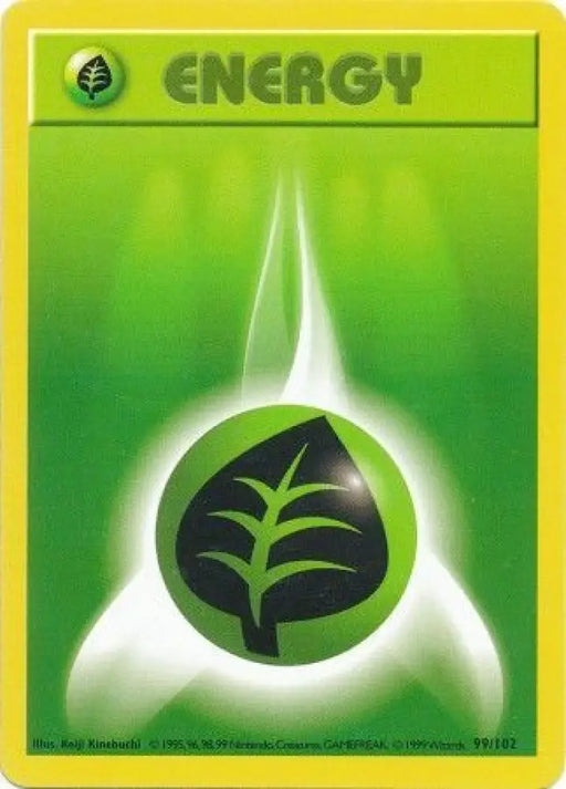 Grass Energy (99/102) [Base Set Shadowless Unlimited] - Pokemon Single