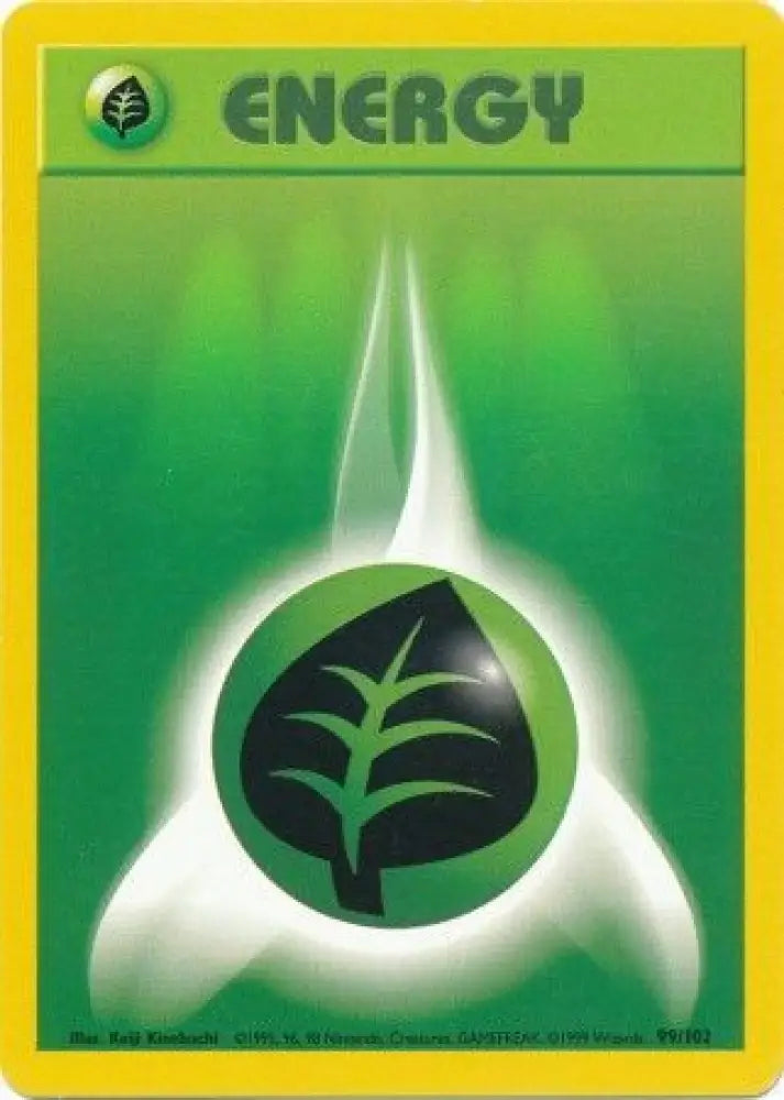 Grass Energy (99/102) [Base Set Unlimited] - Pokemon Single