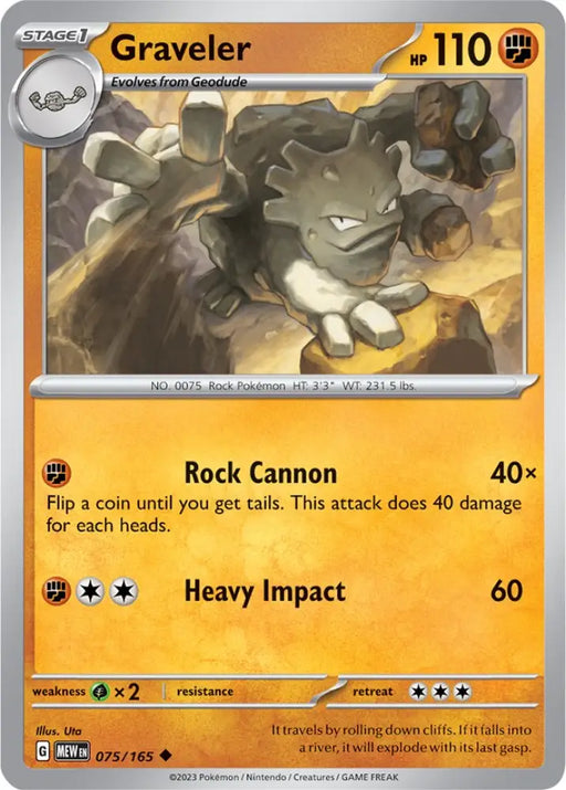 Graveler (075/165) [Scarlet & Violet 151] - Pokemon Single