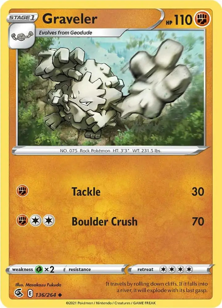 Graveler (136/264) [Sword & Shield: Fusion Strike] - Pokemon Single