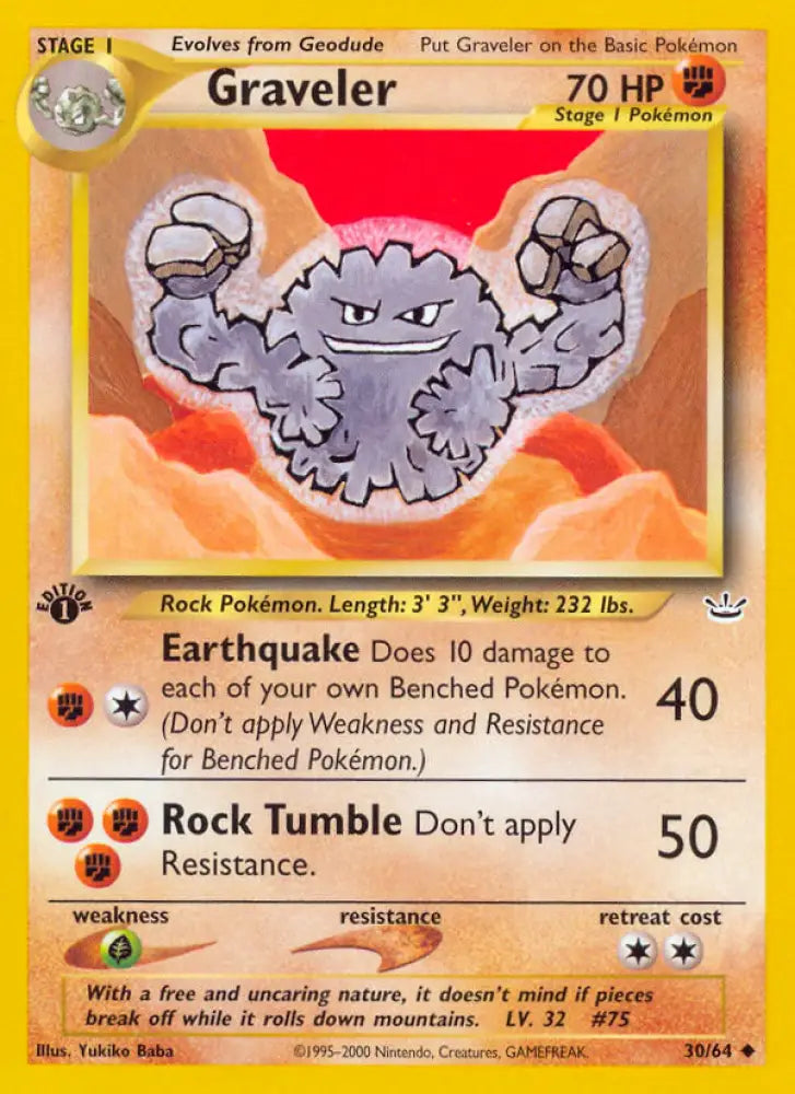 Graveler (30/64) [Neo Revelation 1st Edition] - Pokemon Single