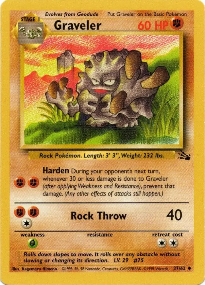 Graveler (37/62) [Fossil Unlimited] - Pokemon Single