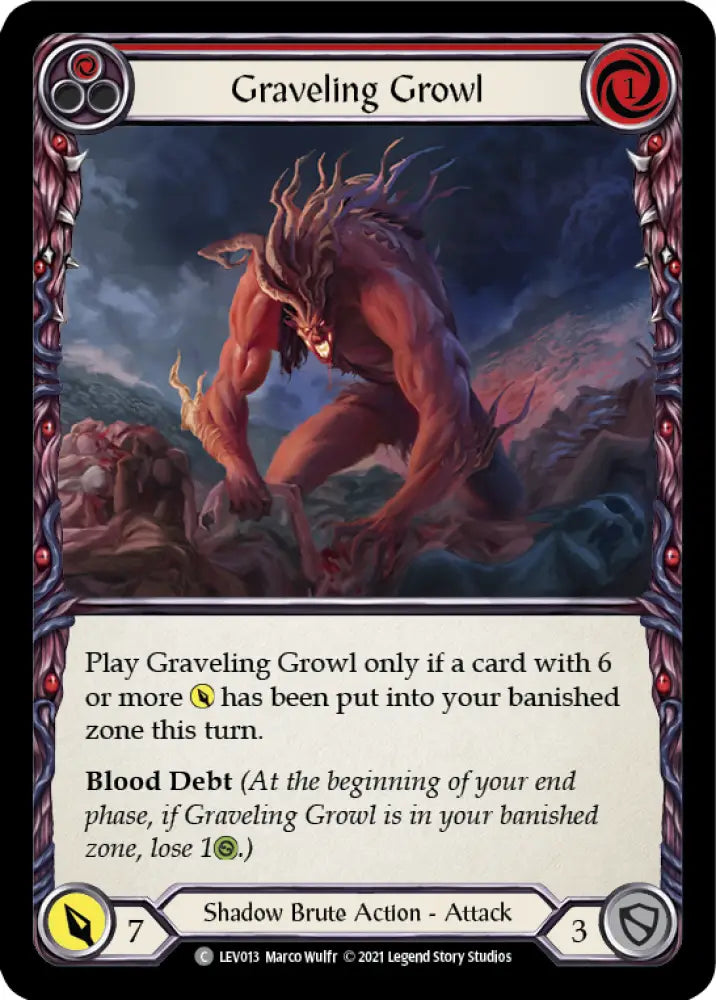 Graveling Growl (Red) [Monarch Blitz Deck] - Flesh And Blood Single