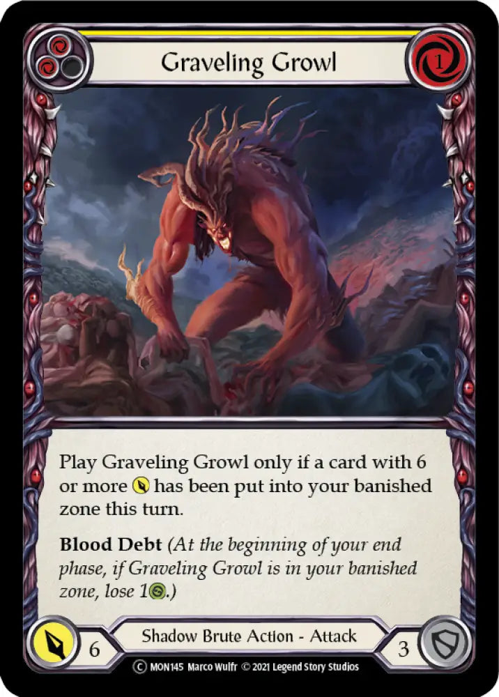 Graveling Growl (Yellow) [Monarch Unlimited] Unlimited Normal - Flesh And Blood Single