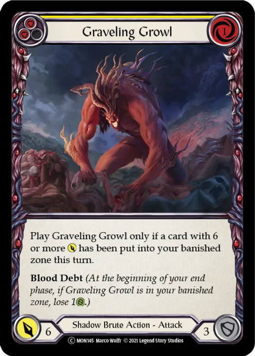 Graveling Growl (Yellow) [Monarch Unlimited] Unlimited Normal - Flesh And Blood Single