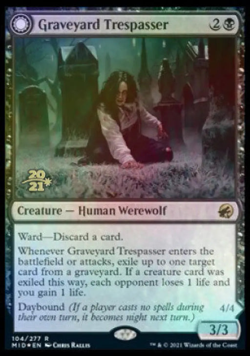 Graveyard Trespasser // Graveyard Glutton [Innistrad: Midnight Hunt Prerelease Promos] - MTG Single