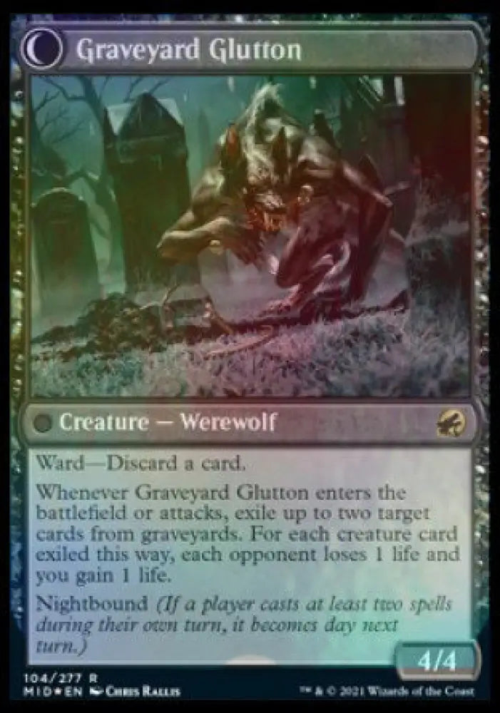 Graveyard Trespasser // Graveyard Glutton [Innistrad: Midnight Hunt Prerelease Promos] - MTG Single