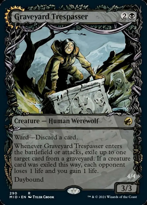 Graveyard Trespasser // Graveyard Glutton (Showcase Equinox) [Innistrad: Midnight Hunt] - MTG Single