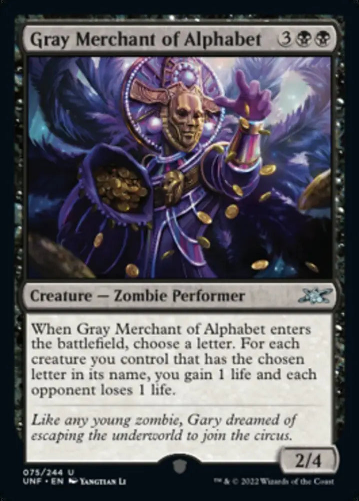 Gray Merchant of Alphabet [Unfinity] - MTG Single