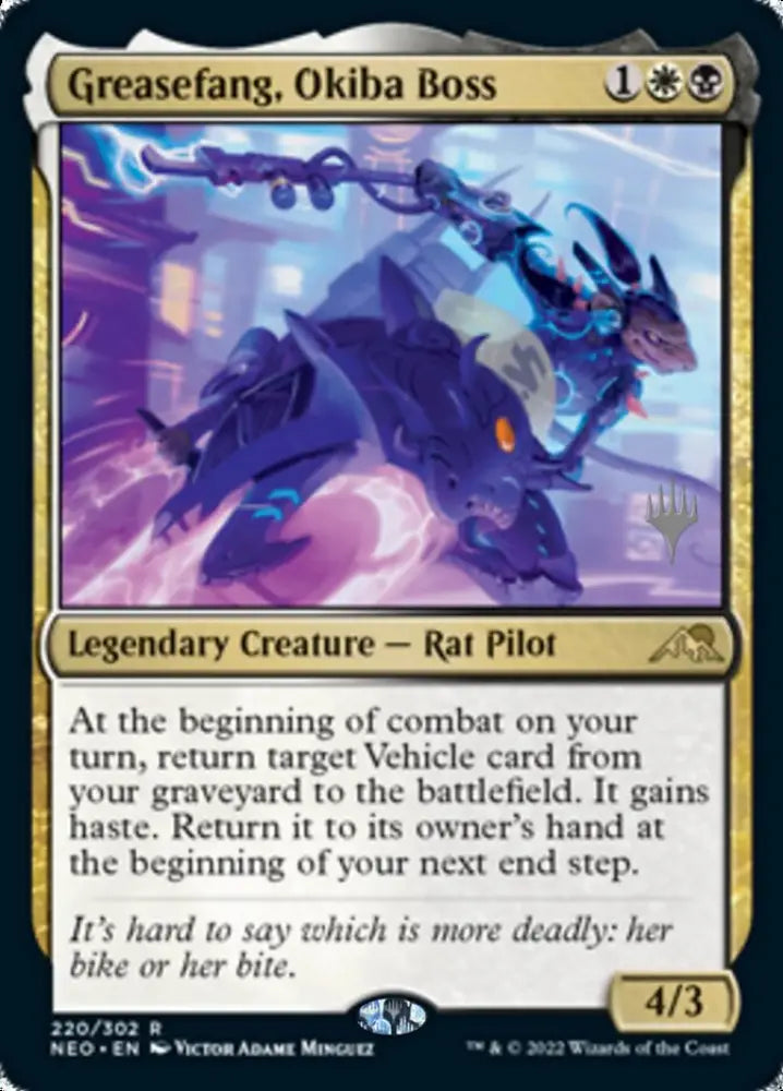 Greasefang Okiba Boss (Promo Pack) [Kamigawa: Neon Dynasty Promos] - MTG Single