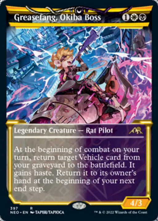 Greasefang Okiba Boss (Showcase Soft Glow) [Kamigawa: Neon Dynasty] - MTG Single