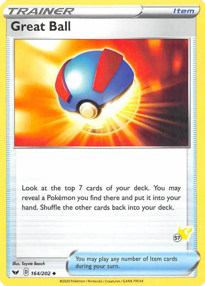 Great Ball (164/202) (Pikachu Stamp #57) [Battle Academy 2022] - Pokemon Single