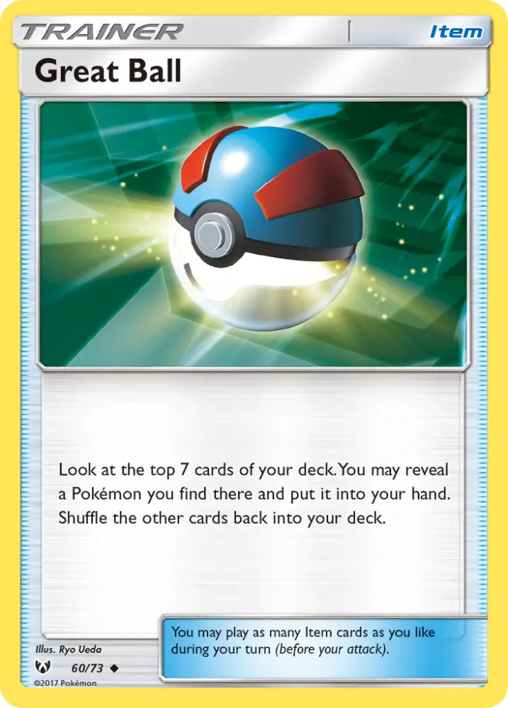 Great Ball (60/73) [Sun & Moon: Shining Legends] - Pokemon Single