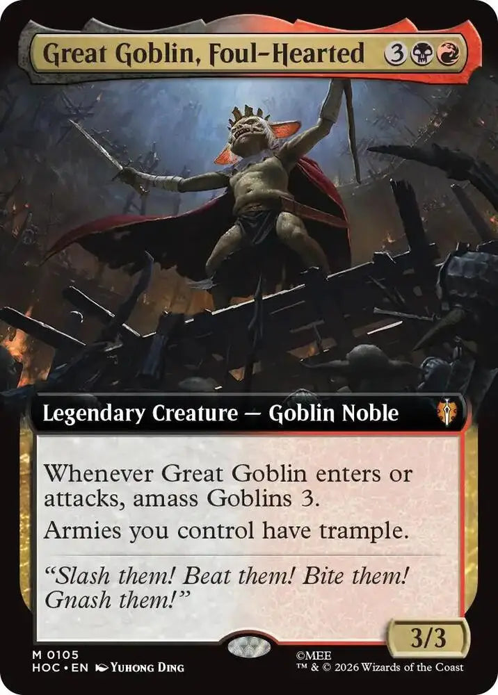 Great Goblin, Foul-Hearted (Extended Art) (105) [The Hobbit: Eternal-Legal]