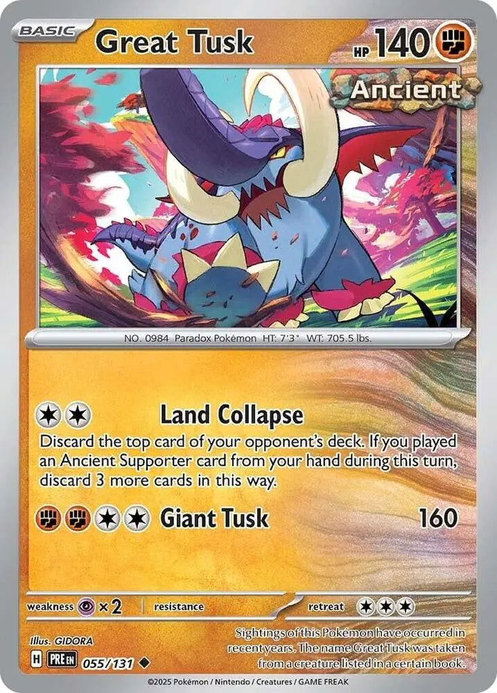 Great Tusk (055/131) [Scarlet & Violet: Prismatic Evolutions] - Pokemon Single
