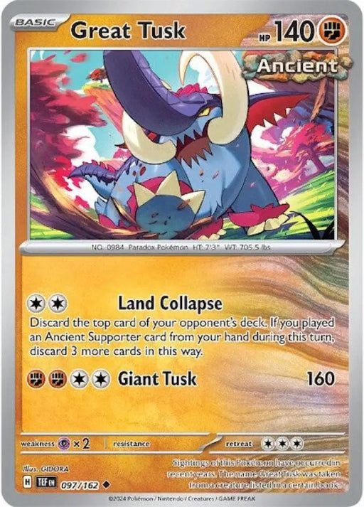 Great Tusk (097/162) [Scarlet & Violet: Temporal Forces] - Pokemon Single