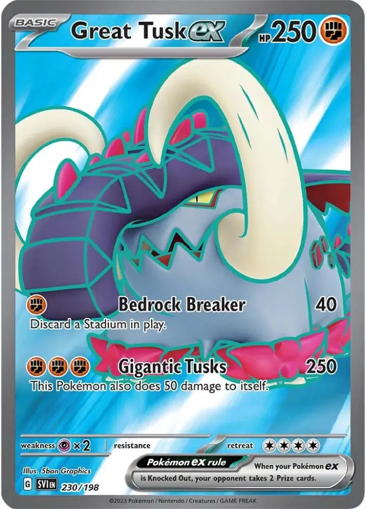 Great Tusk ex (230/198) [Scarlet & Violet: Base Set] - Pokemon Single