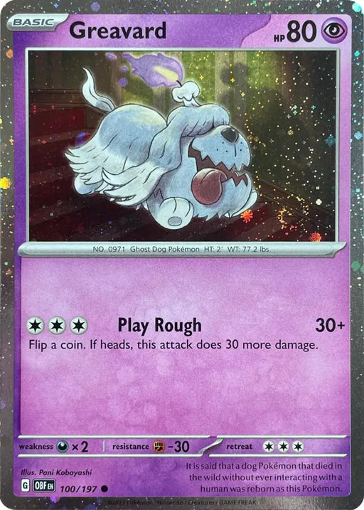 Greavard (100/197) (Cosmos Holo) (Deck Exclusive) [Scarlet & Violet: Obsidian Flames] - Pokemon Single