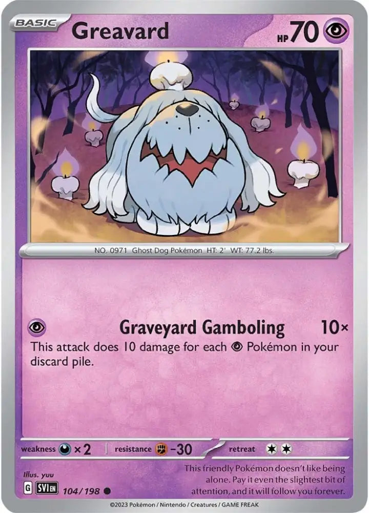 Greavard (104/198) [Scarlet & Violet: Base Set] - Pokemon Single