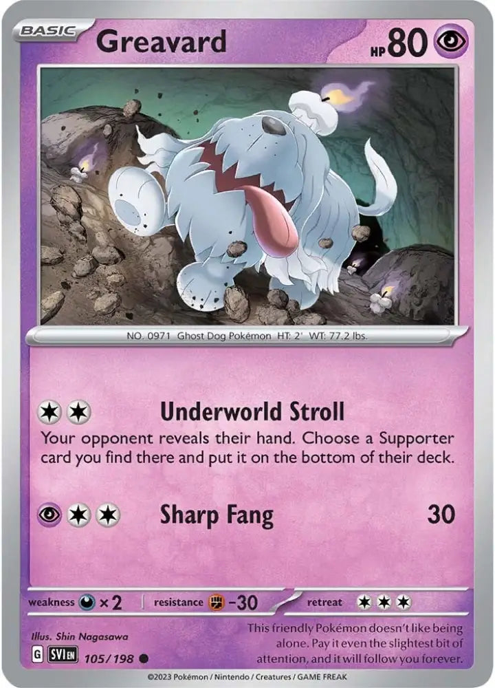 Greavard (105/198) [Scarlet & Violet: Base Set] - Pokemon Single