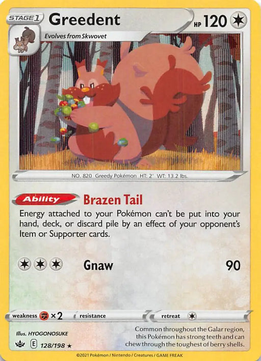 Greedent (128/198) [Sword & Shield: Chilling Reign] - Pokemon Single