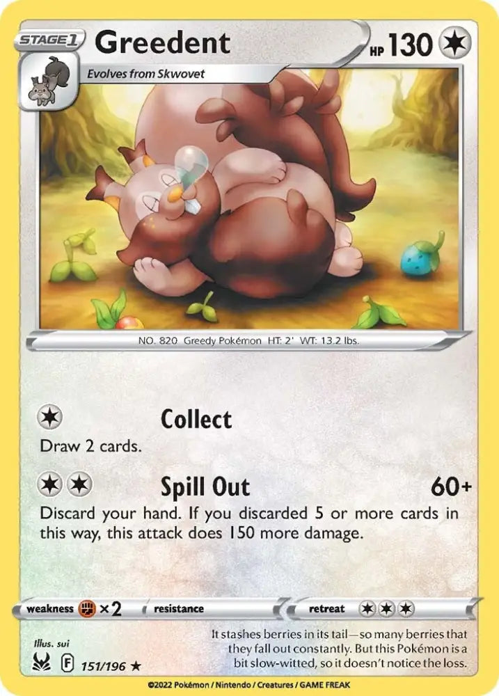 Greedent (151/196) [Sword & Shield: Lost Origin] - Pokemon Single