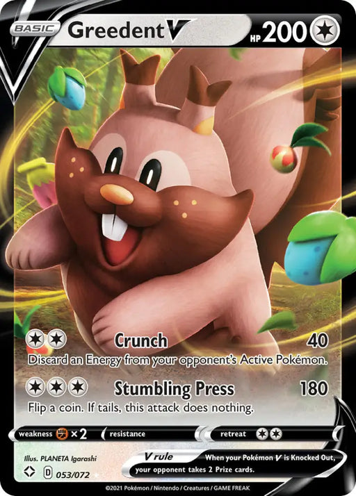 Greedent V (053/072) [Sword & Shield: Shining Fates] - Pokemon Single