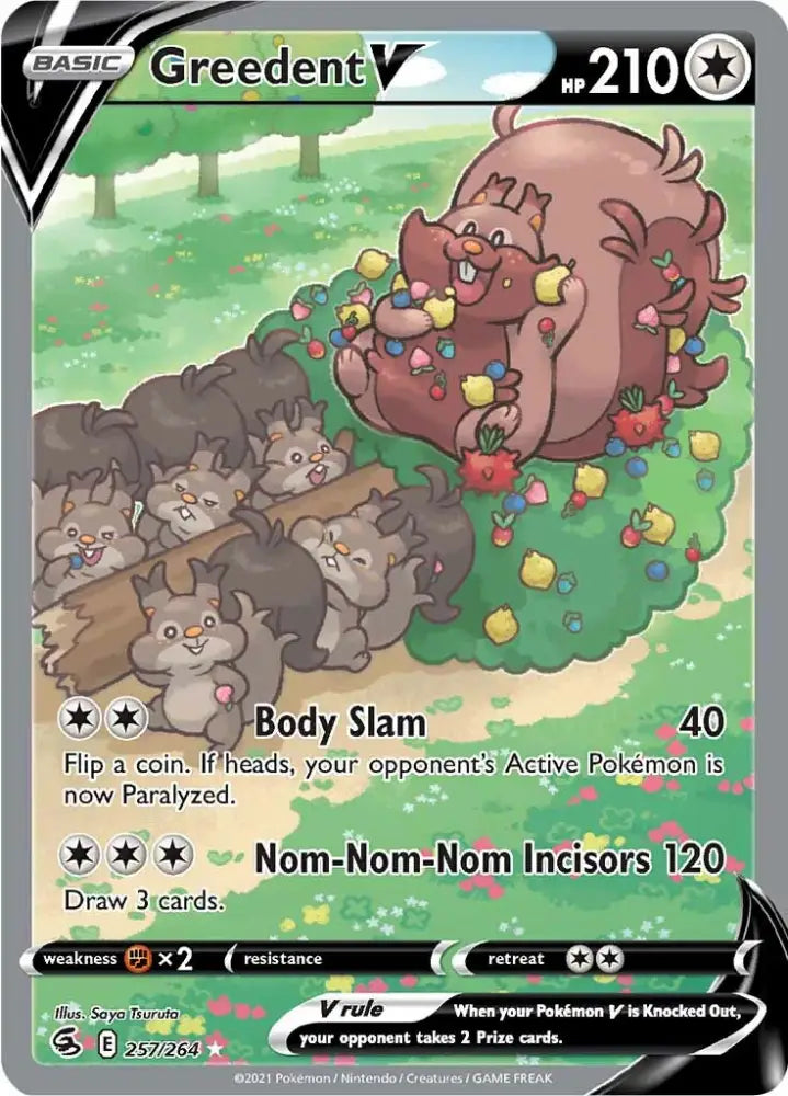 Greedent V (257/264) [Sword & Shield: Fusion Strike] - Pokemon Single