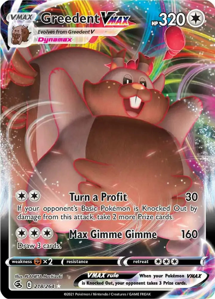 Greedent VMAX (218/264) [Sword & Shield: Fusion Strike] - Pokemon Single
