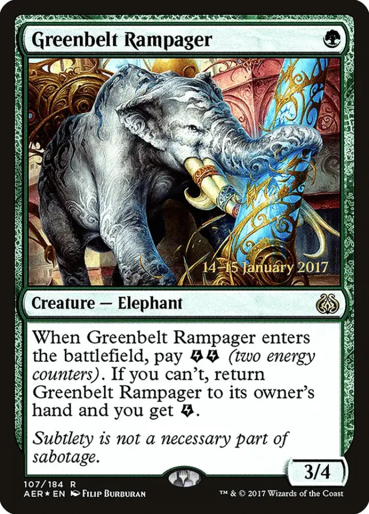 Greenbelt Rampager [Aether Revolt Prerelease Promos] - MTG Single