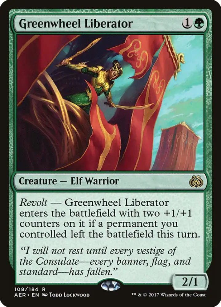 Greenwheel Liberator [Aether Revolt] - MTG Single