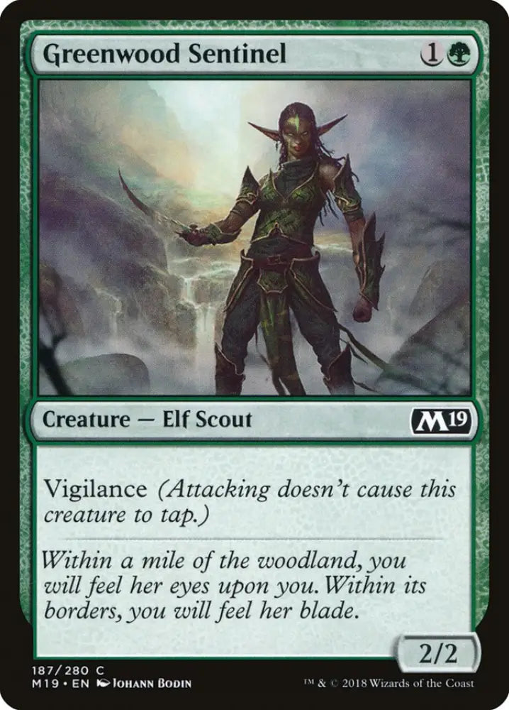 Greenwood Sentinel [Core Set 2019] - MTG Single