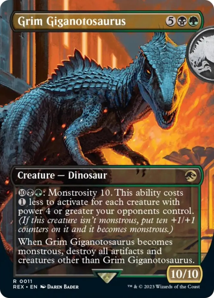 Grim Giganotosaurus (Borderless) [Jurassic World Collection] - MTG Single