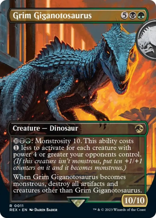 Grim Giganotosaurus (Borderless) [Jurassic World Collection] - MTG Single