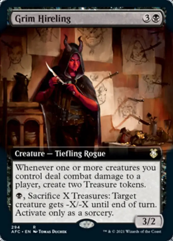 Grim Hireling (Extended Art) [Dungeons & Dragons: Adventures in the Forgotten Realms Commander] - MTG Single