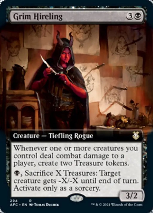 Grim Hireling (Extended Art) [Dungeons & Dragons: Adventures in the Forgotten Realms Commander] - MTG Single