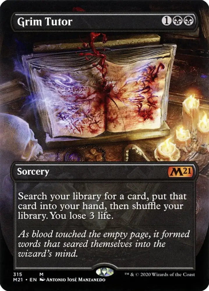 Grim Tutor (Borderless Alternate Art) [Core Set 2021] - MTG Single