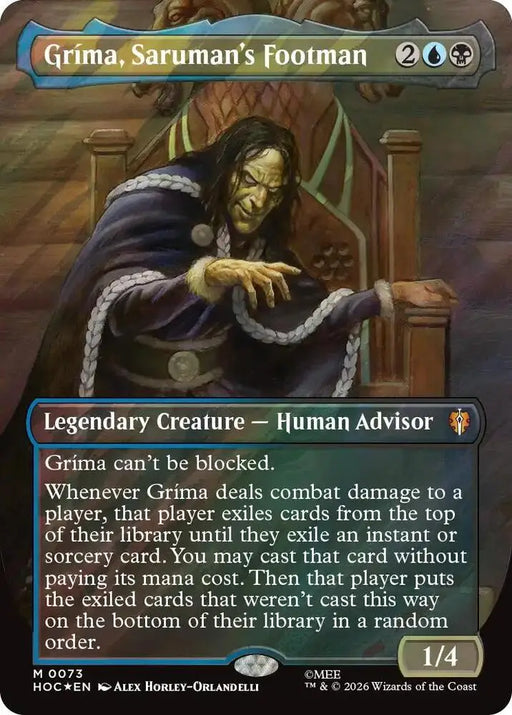 Grima, Saruman's Footman (Borderless) (Surge Foil) (73) [The Hobbit: Eternal-Legal]