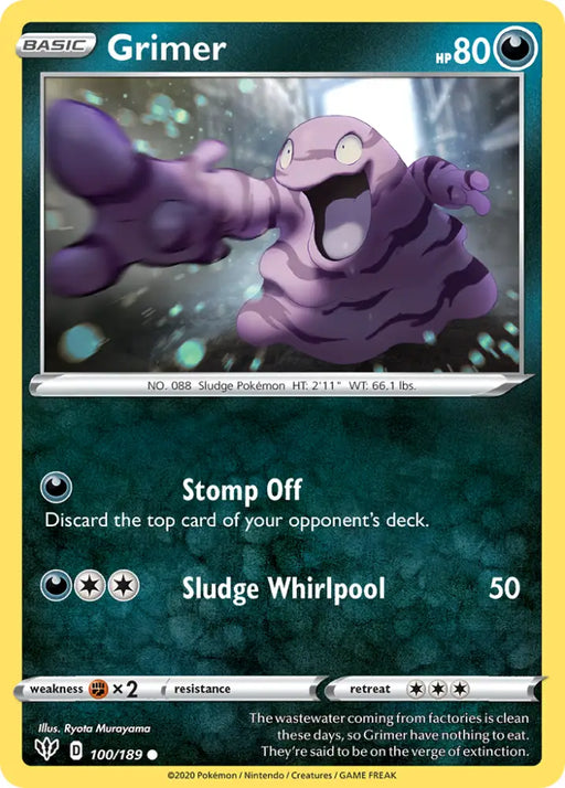 Grimer (100/189) [Sword & Shield: Darkness Ablaze] - Pokemon Single